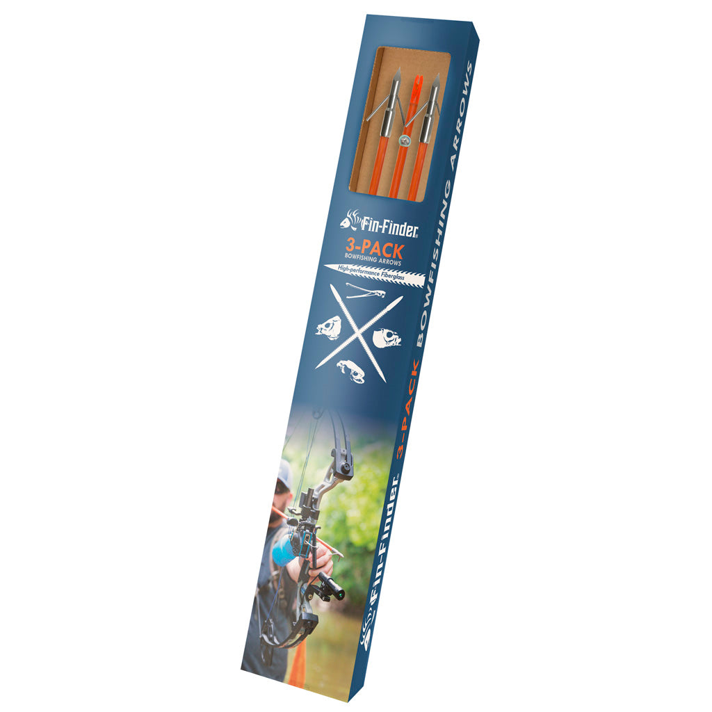 Fin Finder Raider Pro Bowfishing Arrow W/ Slide™ 3 Pack Orange W/ Riptide Point