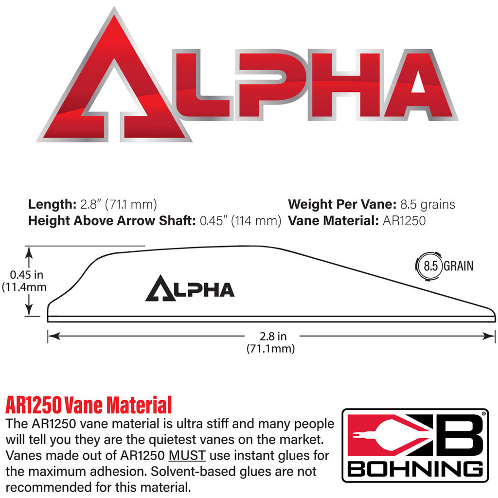 Bohning Alpha Vanes Red 100 Pk.