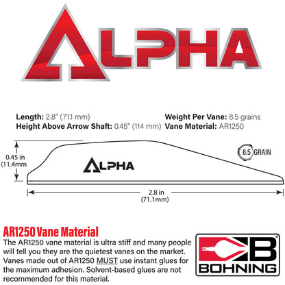 Bohning Alpha Vanes Red 100 Pk.