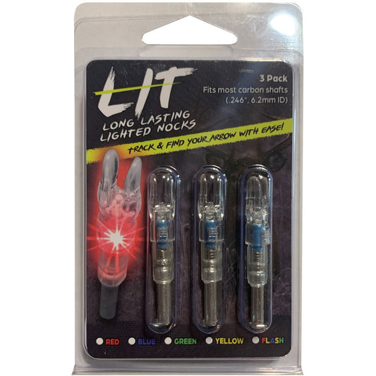 Flex Fletch Lit Lighted Nocks .166 Blue 3 Pk.