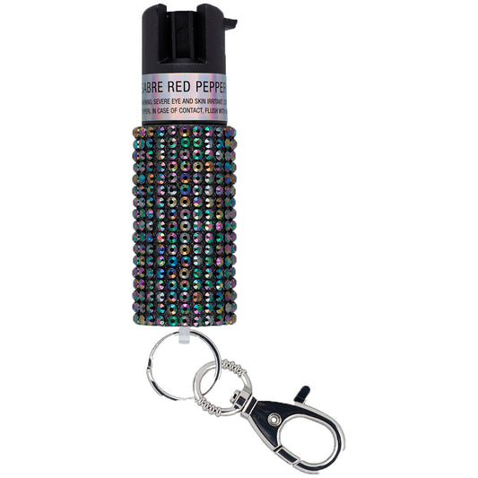 Sabre Jeweled Pepper Spray Black With Key Ring