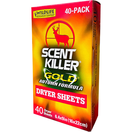 Wildlife Research Scent Killer Gold Dryer Sheets Autumn Formula 40 Pk.