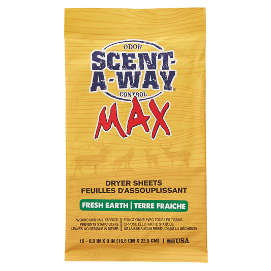 Scent-a-way Max Dryer Sheets Fresh Earth 15 Pk.