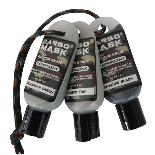 Carbo Mask Facepaint Black-sage-tan 1 Oz. 3 Pk.